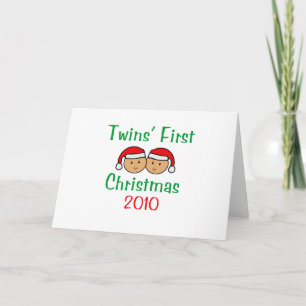 Twins First Christmas Holiday Card