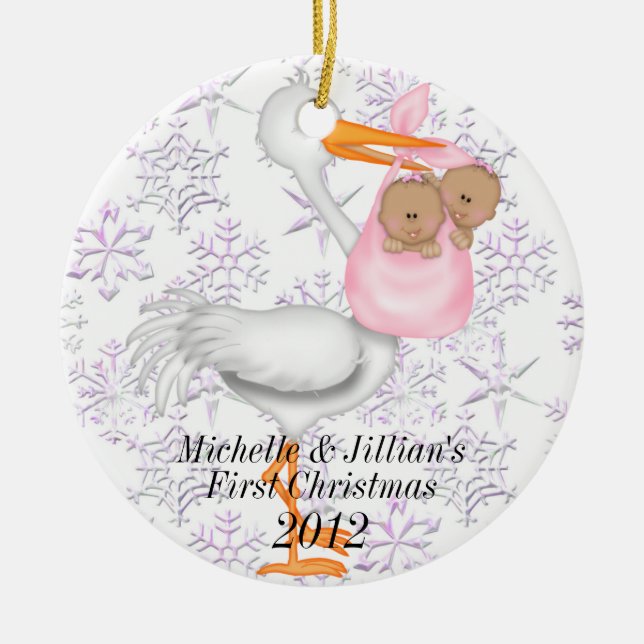Twins First Christmas Ornament (Front)