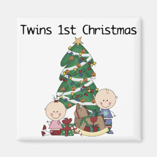 Twins First Christmas Tshirts and Gifts Magnet