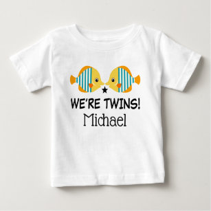 Twins Gift Matching Fish Beach Baby T-Shirt