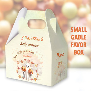 Twins Halloween Pumpkin Ghost Unisex Baby Shower Favour Box