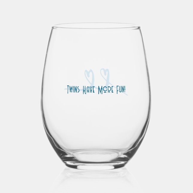 Twins Have More Fun Wine Glasses (Front)