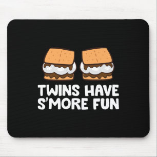 Twins Have Smore Fun Twins Camping Smores Mouse Pad