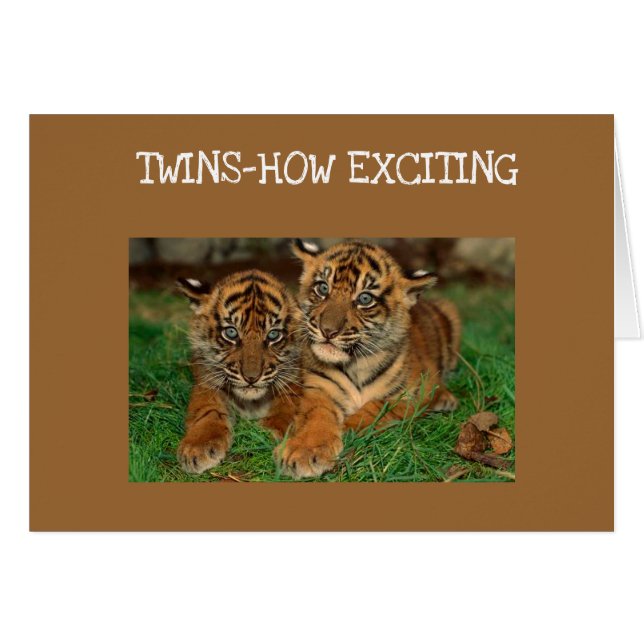 ****TWINS*** - HOW EXCITING "NEW PARENTS" CARD (Front Horizontal)