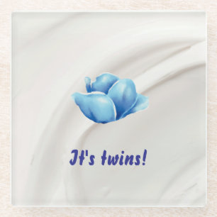 Twins in Bloom Glass Coaster