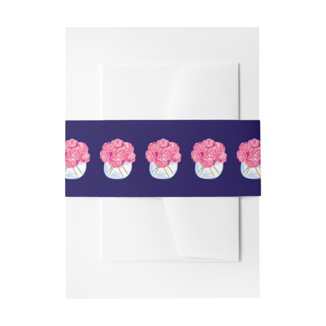 Twins in Bloom Invitation Belly Band (Front Example)