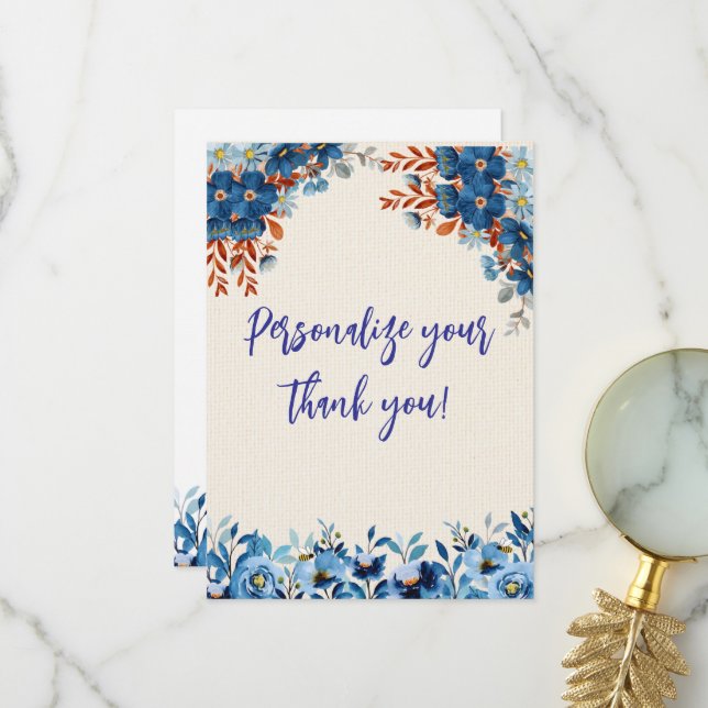 Twins in Bloom Thank You Card (Front/Back In Situ)