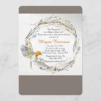 Twins in the Nest Baby Shower Invitation