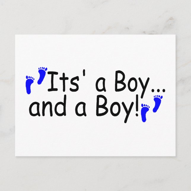 Twins Its a Boy and a Boy Postcard (Front)