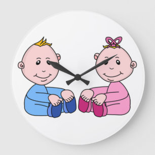 TWINS LARGE CLOCK