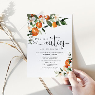 Twins Little Cuties  baby shower invitation