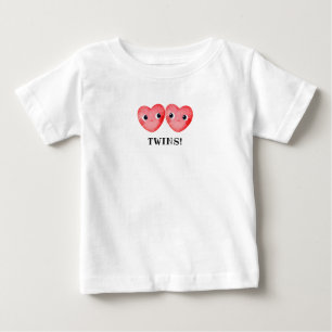 Twins Little Hearts Baby T-Shirt