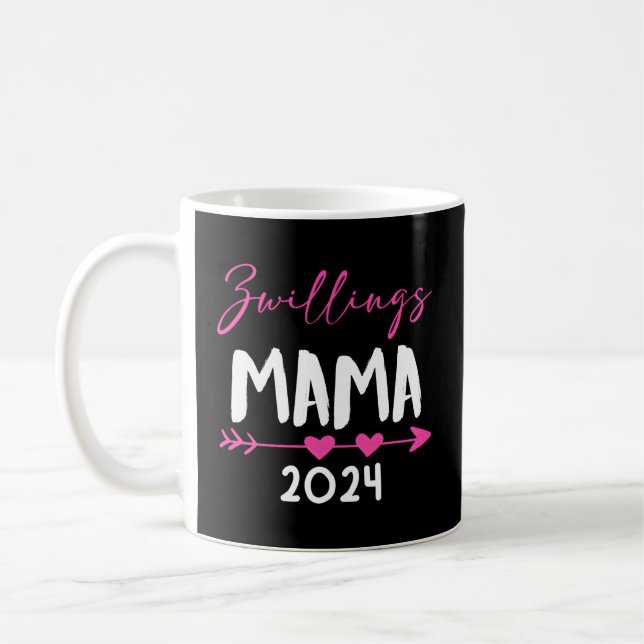 Twins Mum 2024 Mum-To-Be 2024 Expectant Twin Mum 2 Coffee Mug (Left)