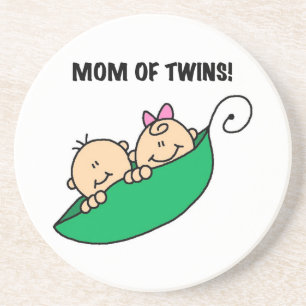 Twins Mum- Peas in a Pod Gifts Coaster