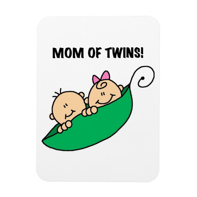 Twins Mum- Peas in a Pod Gifts Magnet (Vertical)