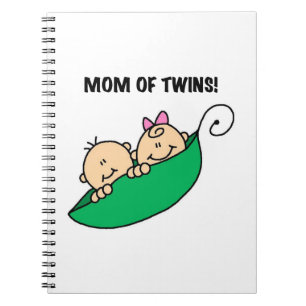 Twins Mum- Peas in a Pod Gifts Notebook