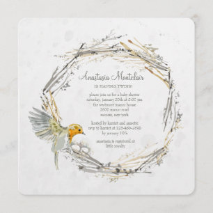Twin's Nest Baby Shower Invitation