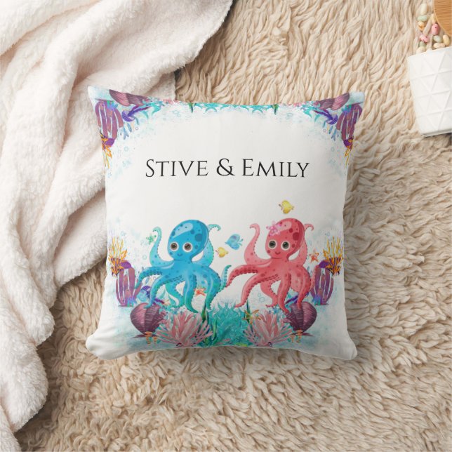 Twins Ocean Colourful baby’s Octopus Throw Pillow (Blanket)