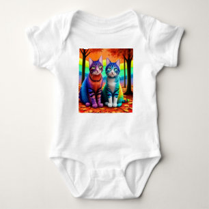Twins of Cats Digital Art-56467 Baby Bodysuit