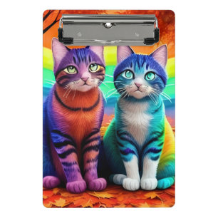 Twins of Cats Digital Art-56467 Mini Clipboard