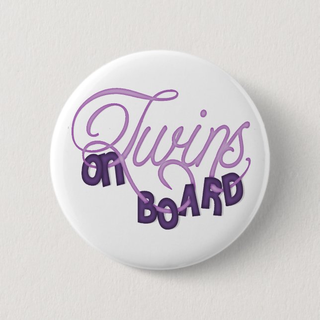 Twins On Board 6 Cm Round Badge (Front)