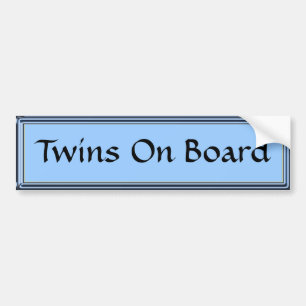 Twins On Board Blue Bumper Sticker by Heard_