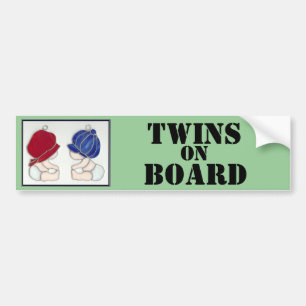 twins on board bumper sticker