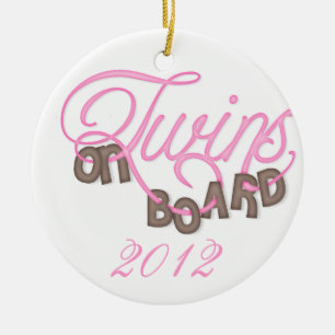 Twins On Board Christmas Ornament
