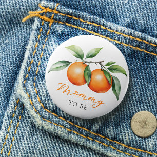 Twins Orange Baby Shower Mummy to Be 3 Cm Round Badge