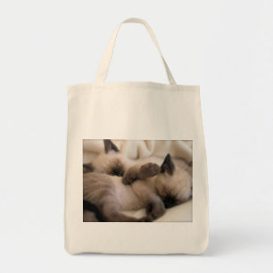 Twins Pet Cat Cute Siamese Kitten Tote Bag
