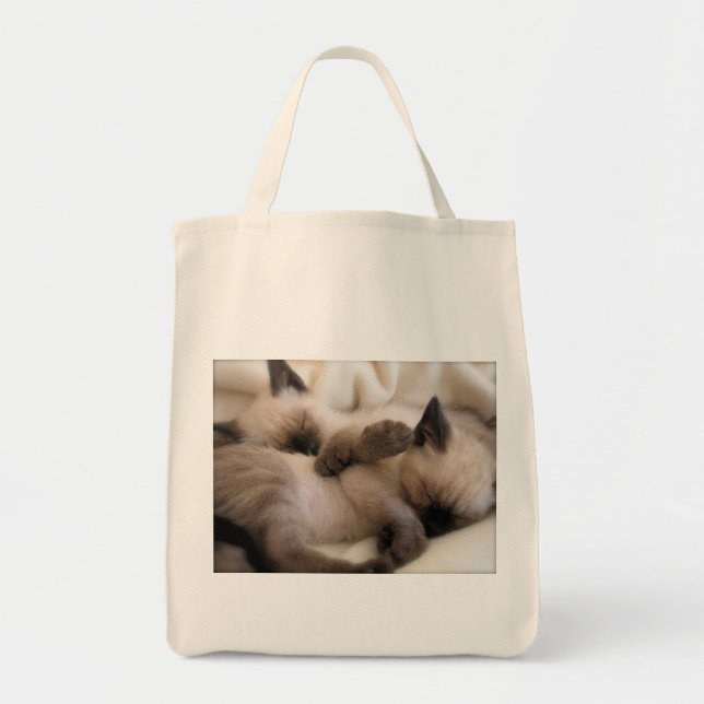 Twins Pet Cat Cute Siamese Kitten Tote Bag (Front)