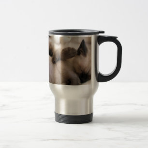 Twins Pet Cat Cute Siamese Kitten Travel Mug