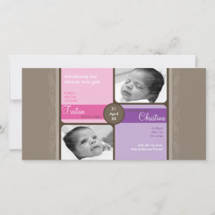 TWINS PHOTO BIRTH ANNOUNCEMENT :: cherished 4L