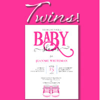Twins Pink Booties Baby Shower 