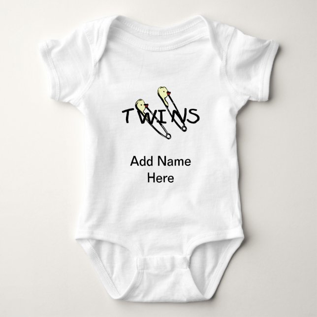 Twins (Pins) Baby Bodysuit (Front)
