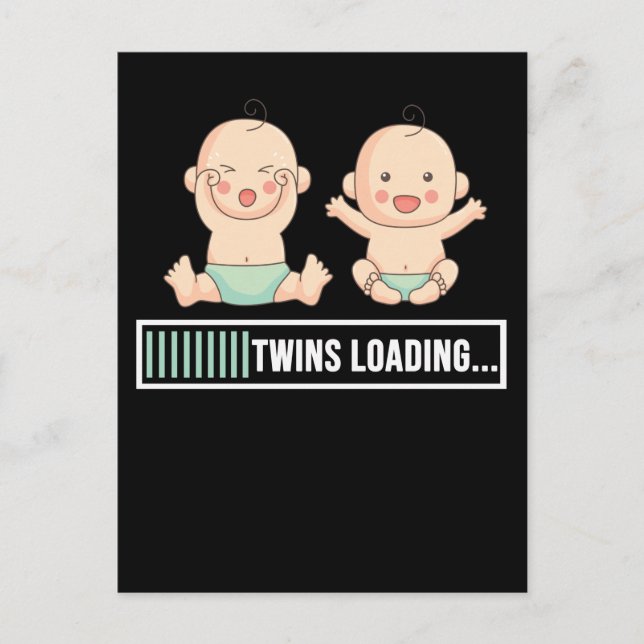Twins Pregnancy Announcement Postcard (Front)