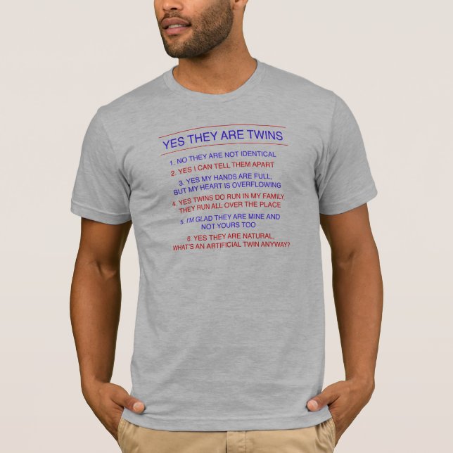 Twins Questions Fraternal T-Shirt (Front)