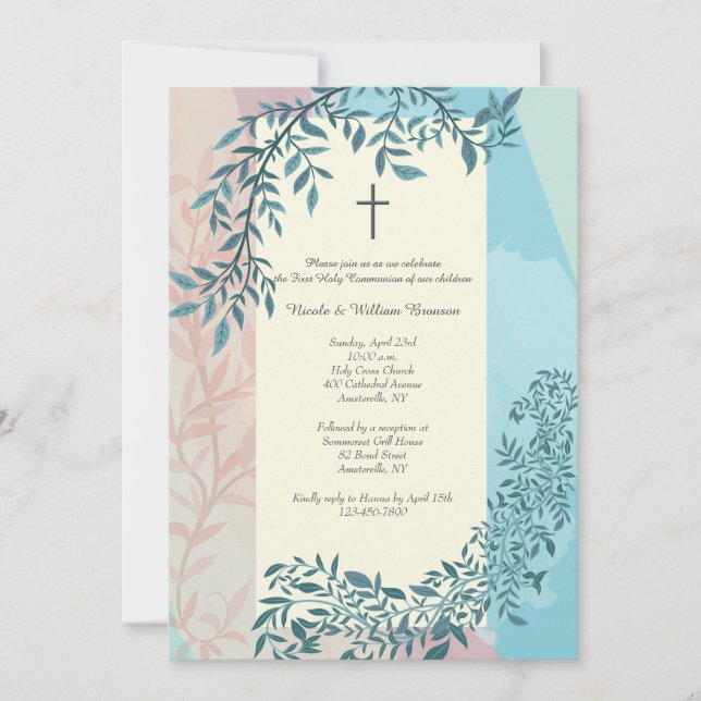 Twins Religious Invitation (Front)