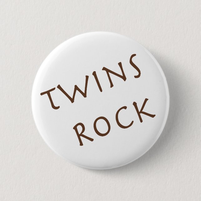 Twins Rock 6 Cm Round Badge (Front)