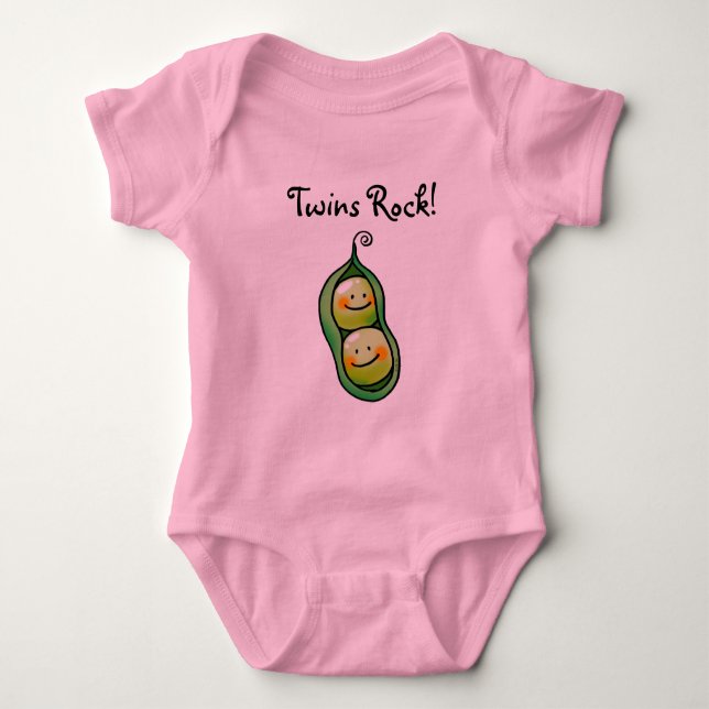 Twins rock baby bodysuit (Front)