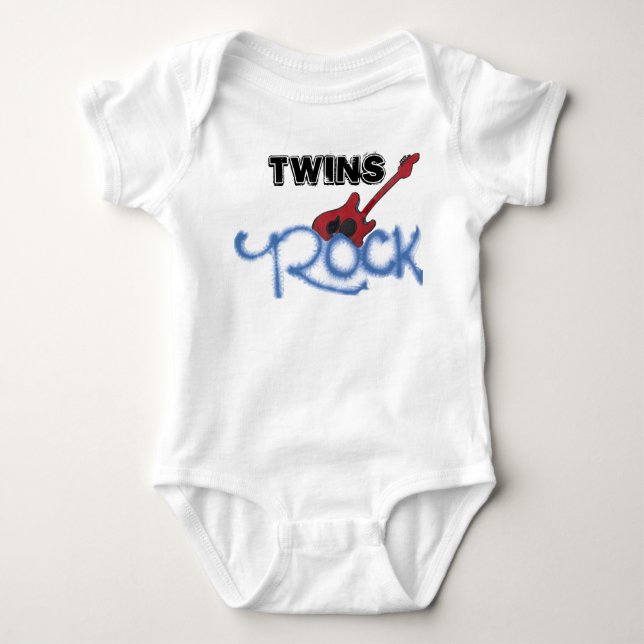 Twins Rock Baby Bodysuit (Front)