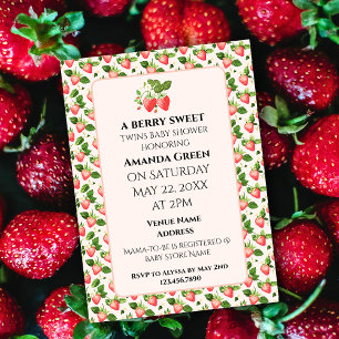 TWINS Small Berry Sweet Strawberry  Invitation