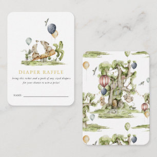 Twins   Spring Bunny Rabbit Baby Diaper Raffle Enclosure Card
