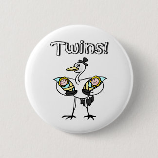 Twins (Stork) 6 Cm Round Badge