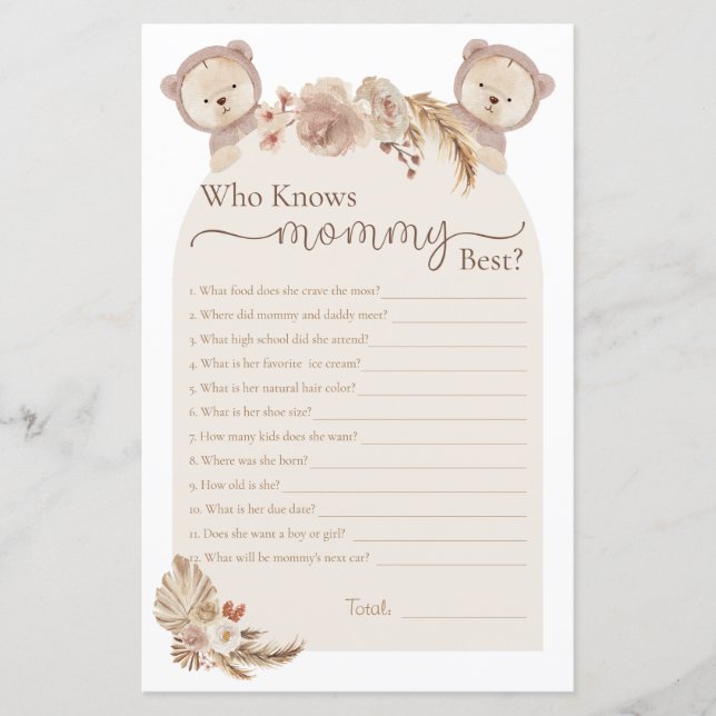 Twins Teddy Bear Who Knows Mummy Best Shower Game (Front)