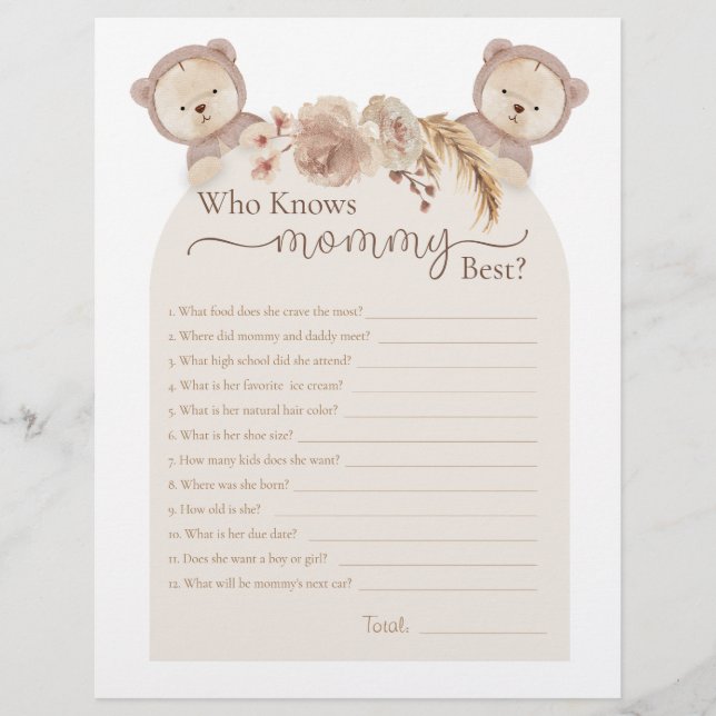 Twins Teddy Bear Who Knows Mummy Best Shower Game (Front)