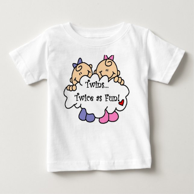 Twins Twice as Fun Baby T-Shirt (Front)