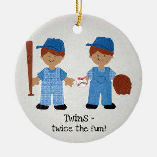 Twins - twice the fun! ceramic tree decoration