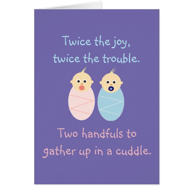 Twins = Twice the Joy Cute Poem (Front)