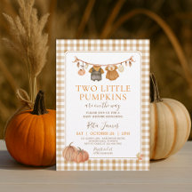Twins Two Little Pumpkins Boho Fall Baby Shower